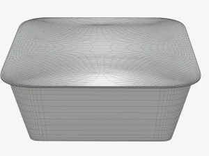 Plastic food container box tray with foil mockup 04 3D Model