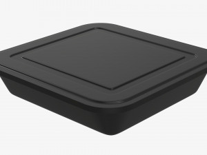 Plastic food container box tray with label mockup 01 Modelo 3D