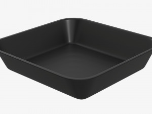 Plastic food container box tray with label mockup 01 Modelo 3D