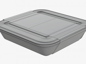 Plastic food container box tray with label mockup 01 Modelo 3D