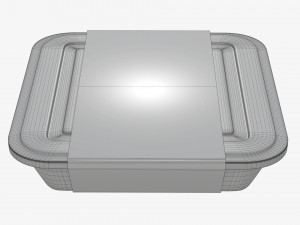 Plastic food container box tray with label mockup 01 Modelo 3D