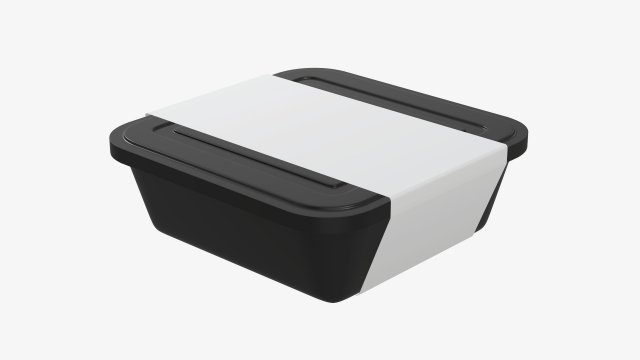 Plastic food container box tray with label mockup 02 Model 3D .c4d .max .obj .3ds .fbx .stl .blend 