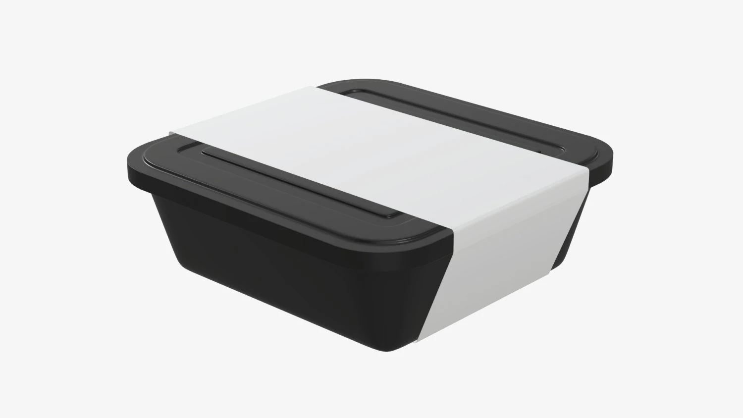 Plastic food container box tray with label mockup 02 3D Model .c4d .max .obj .3ds .fbx .stl .blend