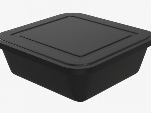 Plastic food container box tray with label mockup 02 Model 3D
