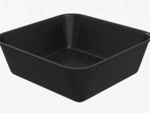 Plastic food container box tray with label mockup 02 Model 3D