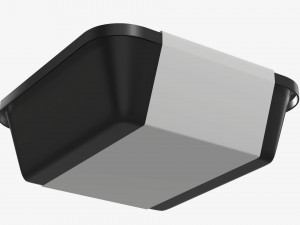 Plastic food container box tray with label mockup 02 Model 3D