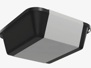 Plastic food container box tray with label mockup 02 3D Model