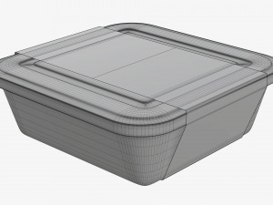 Plastic food container box tray with label mockup 02 Model 3D