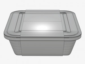 Plastic food container box tray with label mockup 02 Model 3D