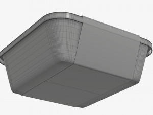 Plastic food container box tray with label mockup 02 Model 3D