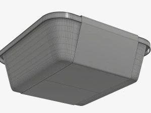 Plastic food container box tray with label mockup 02 3D Model