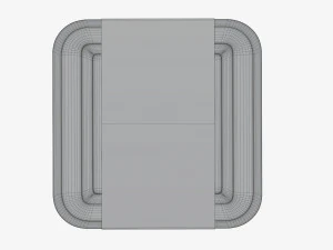 Plastic food container box tray with label mockup 02 3D Model
