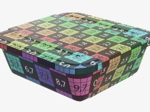 Plastic food container box tray with label mockup 02 3D Model