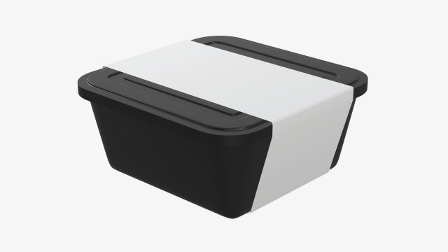 Plastic food container box tray with label mockup 03 Modelo 3D .c4d .max .obj .3ds .fbx .stl .blend 