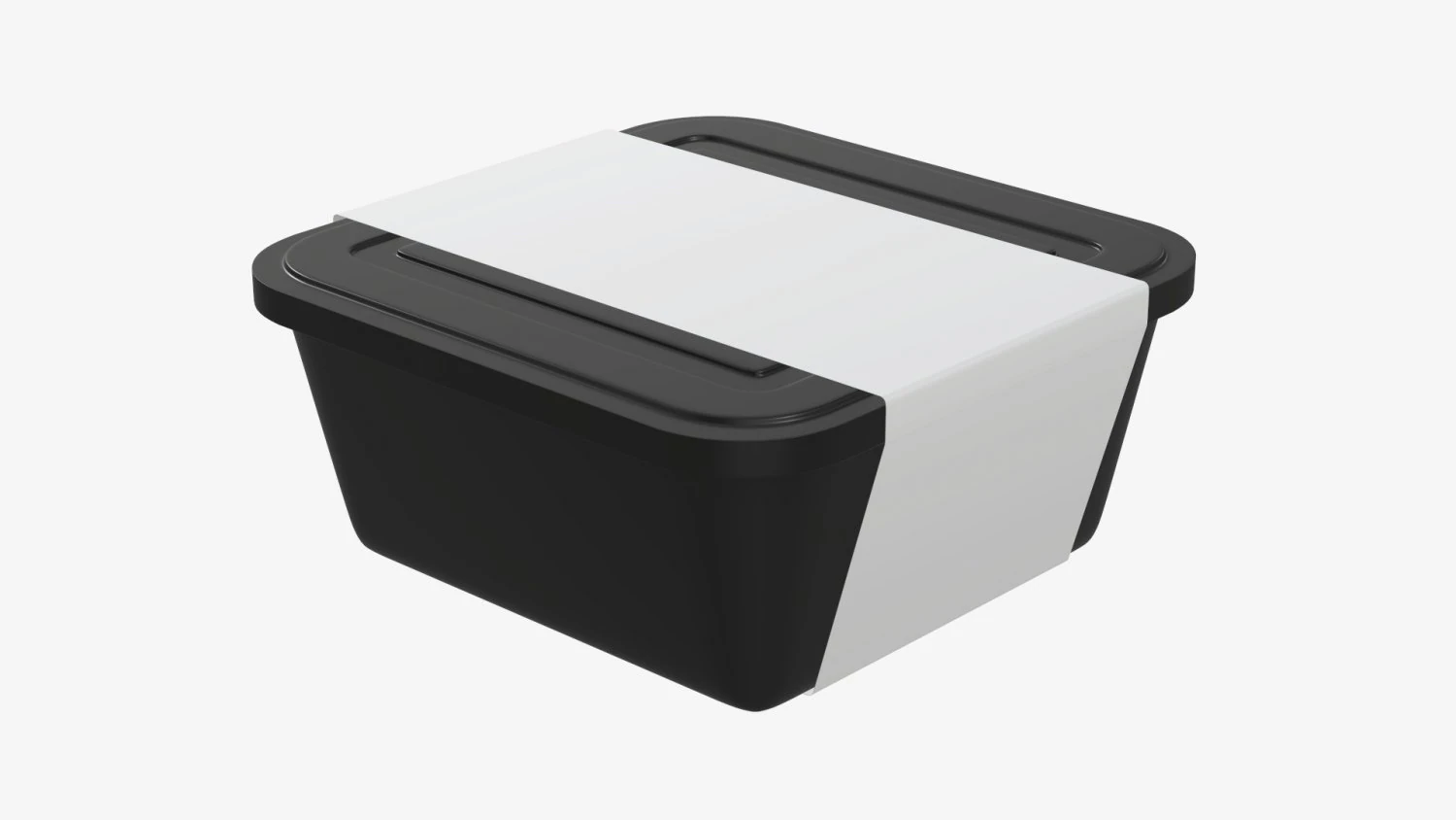 Plastic food container box tray with label mockup 03 3D Model .c4d .max .obj .3ds .fbx .stl .blend 