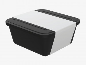Plastic food container box tray with label mockup 03 Modelo 3D