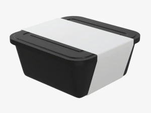 Plastikowa taca na pojemniki na żywność z makietą etykiety 03 Model 3D