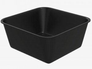Plastic food container box tray with label mockup 03 Modelo 3D