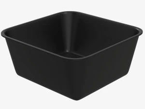 Plastic food container box tray with label mockup 03 3D Model