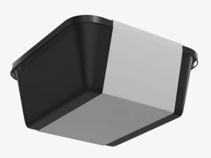 Plastic food container box tray with label mockup 03 3D Model
