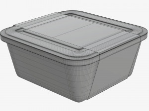 Plastic food container box tray with label mockup 03 Modelo 3D
