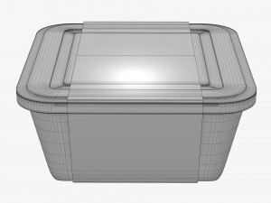 Plastic food container box tray with label mockup 03 Modelo 3D