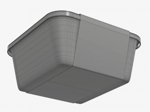 Plastic food container box tray with label mockup 03 Modelo 3D