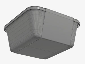Plastic food container box tray with label mockup 03 3D Model
