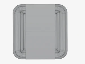 Plastic food container box tray with label mockup 03 3D Model