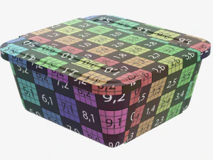Plastic food container box tray with label mockup 03 3D Model