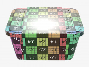 Plastic food container box tray with label mockup 03 Modelo 3D