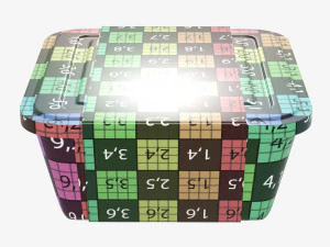 Plastic food container box tray with label mockup 03 3D Model