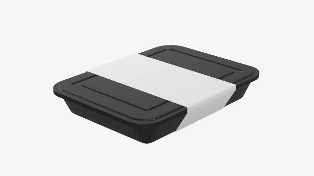 Plastic food container box tray with label mockup 04 Modelo 3D .c4d .max .obj .3ds .fbx .stl .blend 