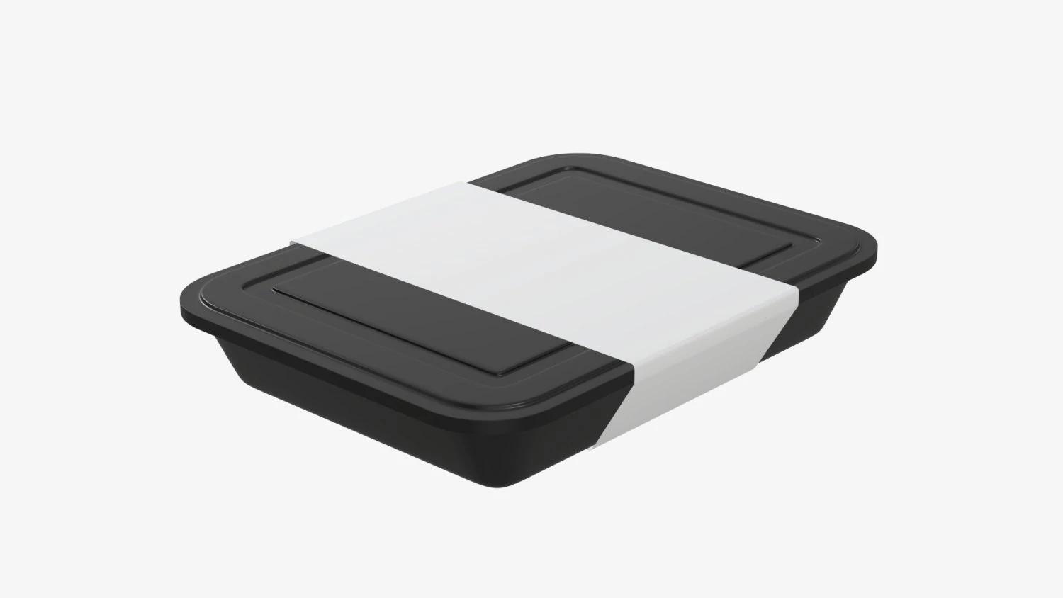 Plastic food container box tray with label mockup 04 3D Model .c4d .max .obj .3ds .fbx .stl .blend 