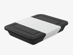 Plastikowa taca na pojemniki na żywność z makietą etykiety 04 Model 3D