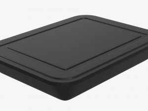 Plastic food container box tray with label mockup 04 Modelo 3D