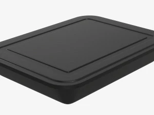 Plastic food container box tray with label mockup 04 3D Model
