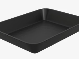 Plastic food container box tray with label mockup 04 3D Model