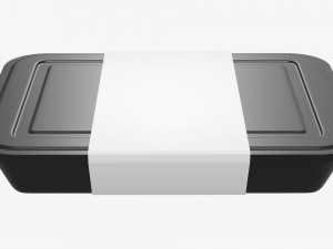 Plastic food container box tray with label mockup 04 Modelo 3D