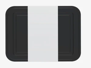 Plastic food container box tray with label mockup 04 3D Model