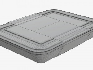Plastic food container box tray with label mockup 04 Modelo 3D