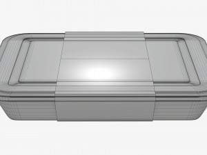 Plastic food container box tray with label mockup 04 Modelo 3D