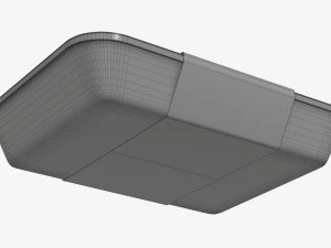 Plastic food container box tray with label mockup 04 3D Model