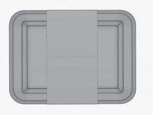 Plastic food container box tray with label mockup 04 Modelo 3D