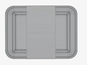 Plastic food container box tray with label mockup 04 3D Model