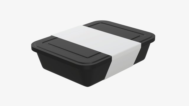 Plastic food container box tray with label mockup 05 3D 模型 .c4d .max .obj .3ds .fbx .stl .blend