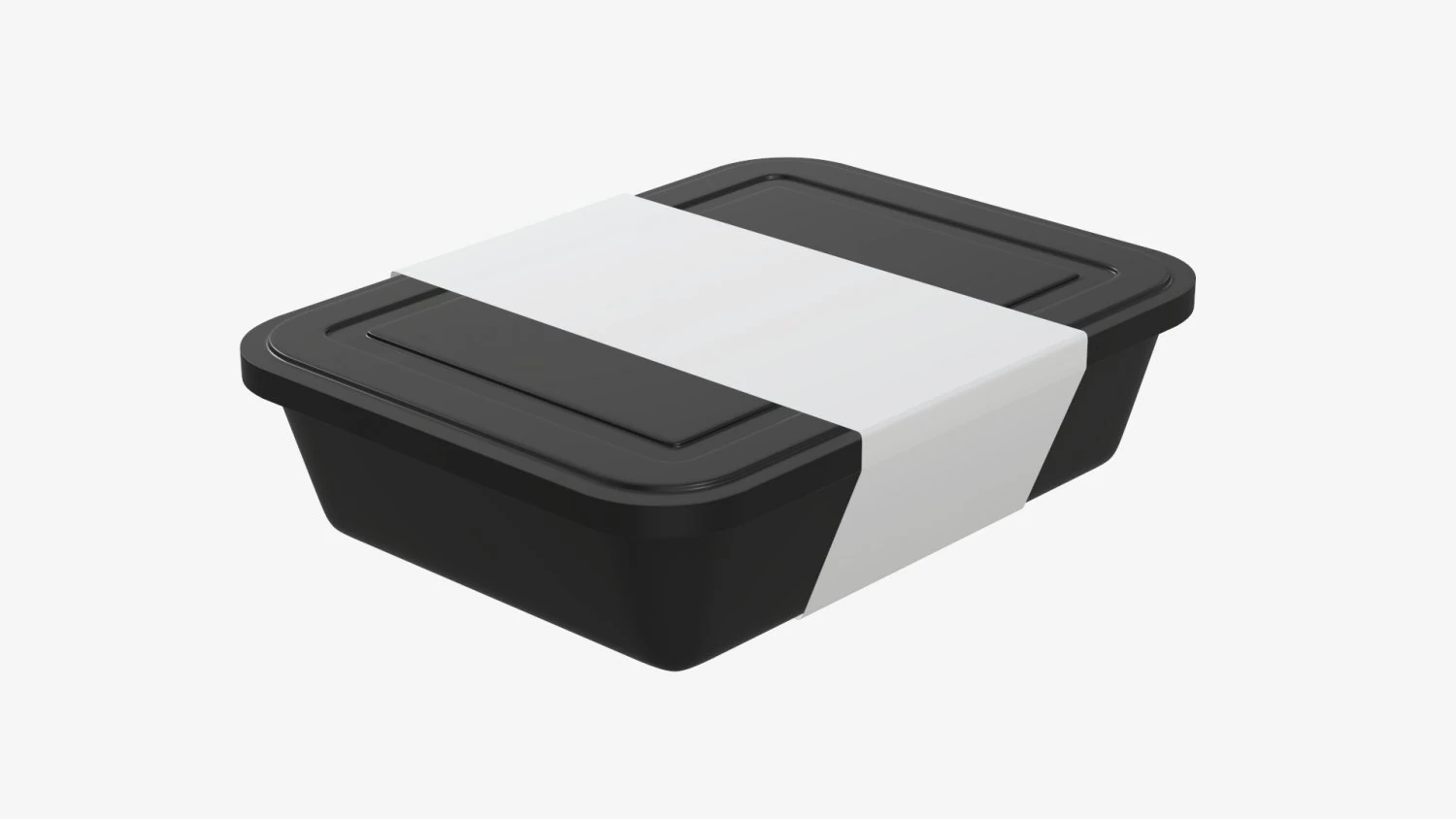 Plastic food container box tray with label mockup 05 3D Model .c4d .max .obj .3ds .fbx .stl .blend 
