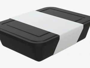 Plastic food container box tray with label mockup 05 3D 模型