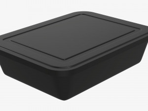 Plastic food container box tray with label mockup 05 3D 模型
