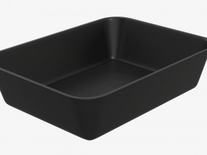 Plastic food container box tray with label mockup 05 3D 模型
